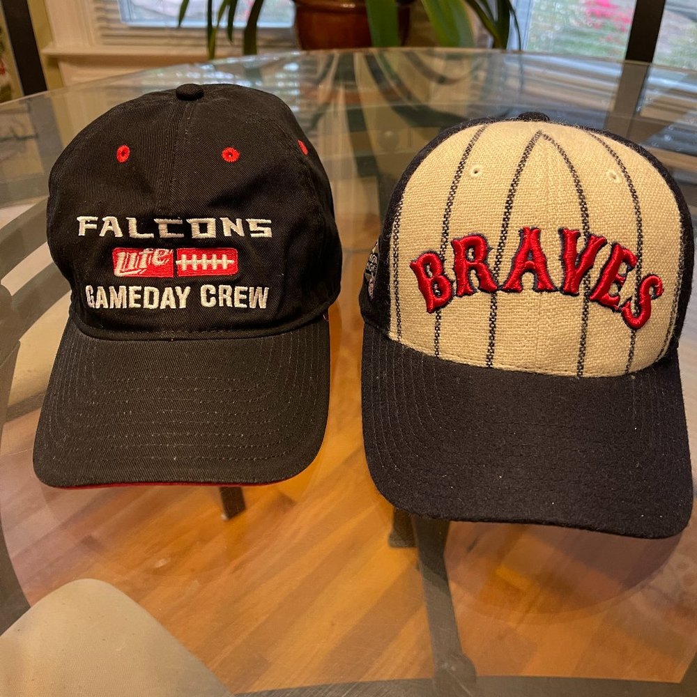 Set of 2 Men Sport Caps, Falcons & Braves - NFB